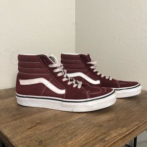 Maroon Vans Sk8-Hi